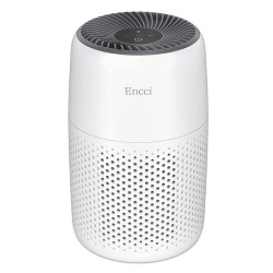 Encci Air Purifier - White Bedroom Air Purifier for Home - True HEPA Filter Air Cleaner, Removes Allergies, Dust, Smoke - Quiet, Compact, Perfect for Small Rooms