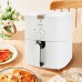 Encci Air Fryer - 4.2 Liter White Compact Air Fryer - Small Size Air Fryer, Perfect for Singles, Oil Free Cooker, Healthy Cooking, Easy to Clean, Digital Display