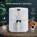 Encci Air Fryer - 4.2 Liter White Compact Air Fryer - Small Size Air Fryer, Perfect for Singles, Oil Free Cooker, Healthy Cooking, Easy to Clean, Digital Display