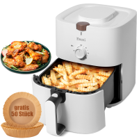 Encci Air Fryer - 4.2 Liter White Compact Air Fryer - Small Size Air Fryer, Perfect for Singles, Oil Free Cooker, Healthy Cooking, Easy to Clean, Digital Display
