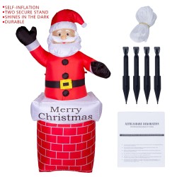 Encci Inflatable Santa Claus - Christmas Inflatable with LED Lighting - Blow Up Santa Decoration for Outdoor Indoor Yard Garden - Festive Holiday Decor, Easy Setup, Durable Material