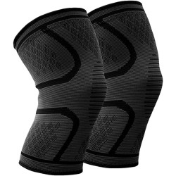 Encci Knee Brace - Knee Support for Sports, Running, Workout - Black Knee Sleeve for Men & Women, Large Size - Protects Knees, Breathable Material