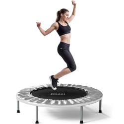 Encci Folding Fitness Trampoline - Mini Trampoline for Adults & Kids - Indoor Rebounder Trampoline for Cardio Workout, Exercise, Safe & Durable, Easy to Fold & Store