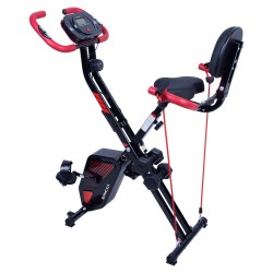 Encci Folding Exercise Bike - Stationary Bicycle Trainer with Magnetic Resistance - Compact Folding Exercise Bike for Home Workout, Adjustable Seat & Handlebars