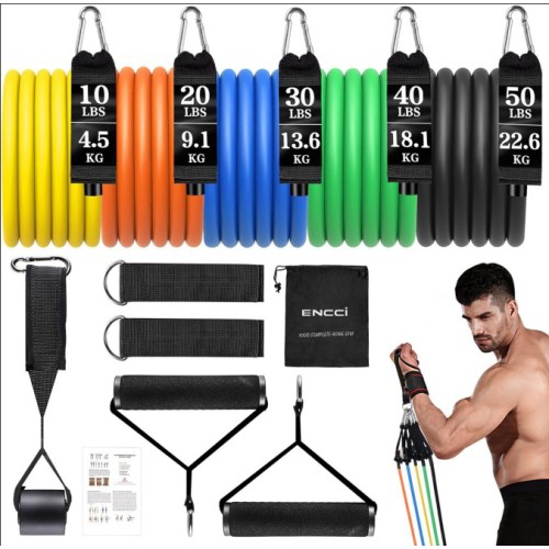 Encci Resistance Bands - Hip Bands & Leg Exercise Bands - 5 Levels Multifunctional Elastic Training Bands for Glutes, Thighs, Squats, Workout Fitness - Durable & Non-Slip