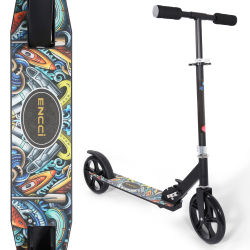 Encci Adjustable Height Scooter - Black Two-Wheel Scooter for Teens/Adults - Lightweight Folding Scooter