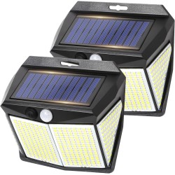Encci Solar Wall Lights - Outdoor Solar Lights with PIR Motion Sensor - Waterproof Security Lights for Garden, Patio, Pathway - Energy Saving, Easy Installation