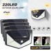 Encci Solar Lights - 220 LED Solar Outdoor Wall Lights with Motion Sensor - Waterproof Security Lights for Garden, Patio, Yard, Energy Saving, Easy Installation